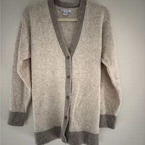 Athleta Beige and Gray Knit Sweater